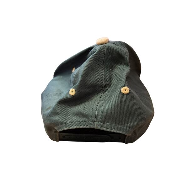 ALASKA Big Brown Bear Hat With Mountains Green Over Beige Brim Vintage - Picture 3 of 6